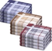 JEMIDI zakdoeken heren 100% katoen - 40 x 40 cm - Set van 12 - Herbruikbare zakdoeken voor volwassenen - In 3 kleuren