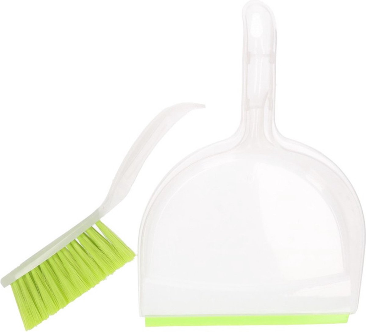 Goedkoopste Stoffer en blik wit/groen 32 cm