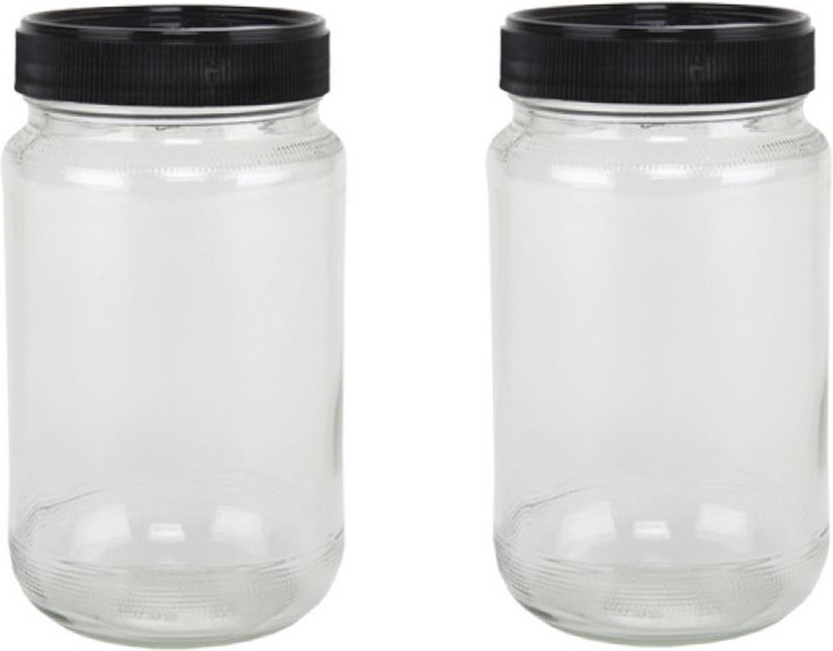 12x Weckpotten/opslag potten met draaideksel 320 ml van glas - Mason jars - Jampotten