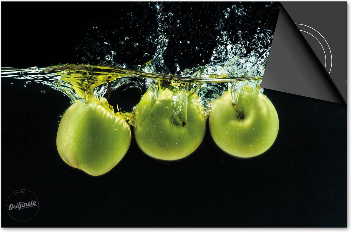 Inductie beschermer 65x52 - afdekplaat inductie mat - Dietrix Kookplaat beschermer - Base - Splash - Groene appels