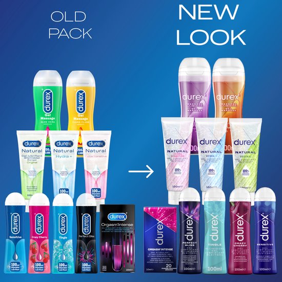 Durex - 2 Glijmiddelen en 1 Stimulerende gel - Voor Een Sensuele Aanraking - Waterbasis - Crazy Cherry met Smaak 100ml - Massage Aloe Vera 2 in 1 200ml - Orgasm Intense Stimulerende Glijmiddel 10ml - Cadeau voor man en vrouw