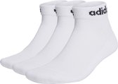 adidas Sportswear Linear Gevoerde Enkelsokken 3 Paar - Unisex - Wit - 40-42
