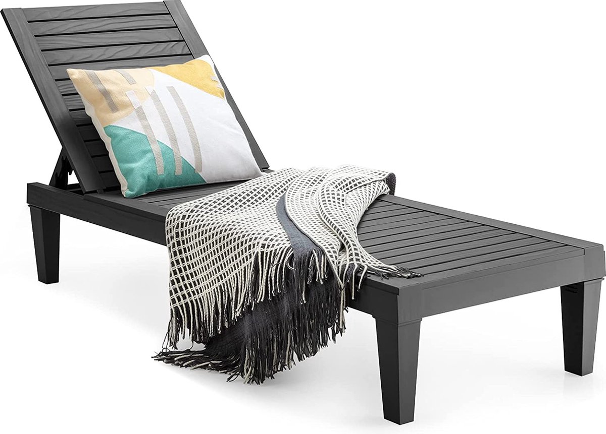 SereneLife Ligstoel - Tuinligstoel - Zero Gravity Loungestoel - Verstelbare Terrasstoel - Buitenloungestoel met Afneembaar Bekerhouderblad - Opvouwbare Relaxstoel met Verwijderbare Kussens