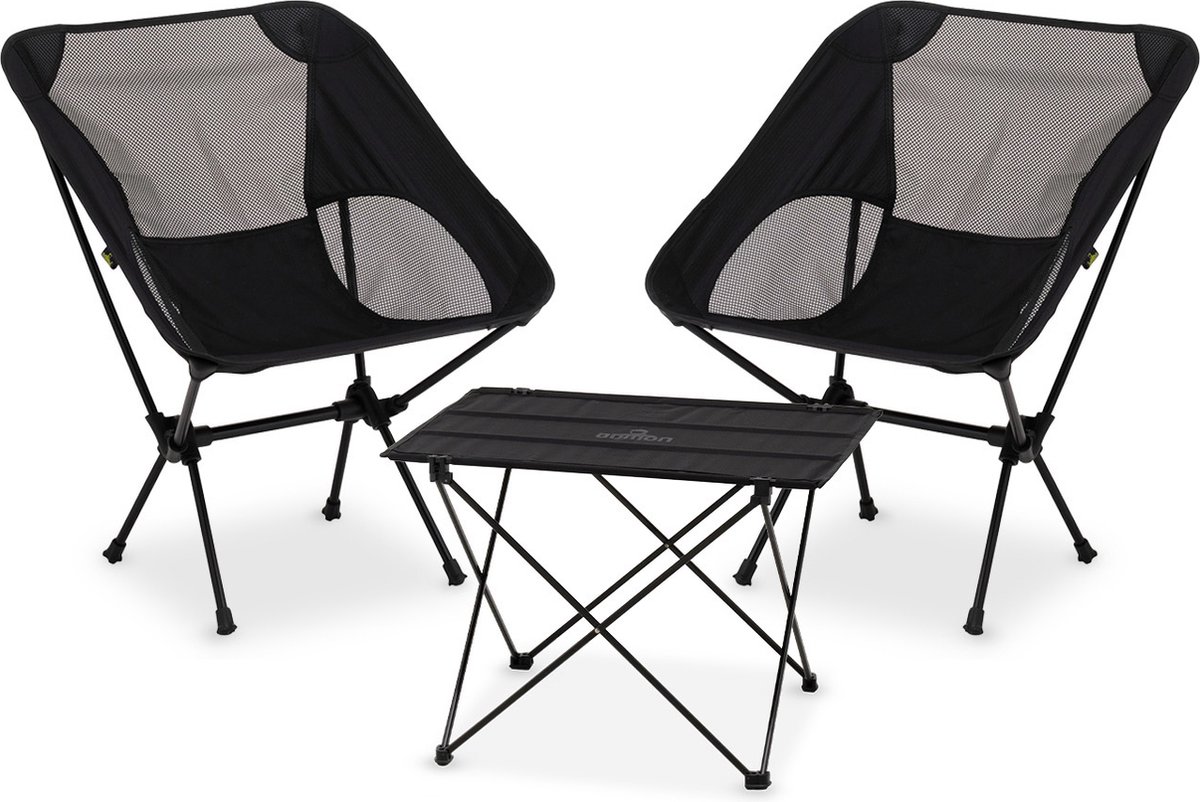 NOMAD® 2x Campingstoel Compact + Campingtafel (Set) | Lichtgewicht & Compacte Campingset