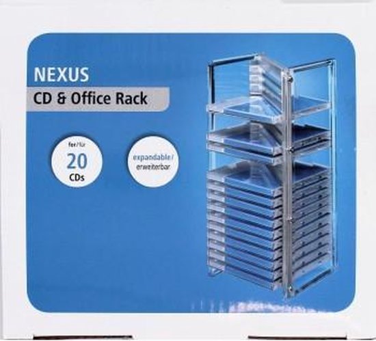Hama Rack de bureau Nexus pour 20 CD, Argenté / Rangement CD/DVD/Blu-ray