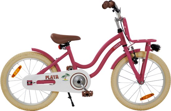 2Cycle Playa - Kinderfiets - 18 inch - Voordrager - Roze - Meisjesfiets - 18 inch fiets