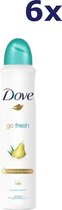 Dove - Go Fresh Peer & Aloë Vera - Deodorant spray - 6 x 250 ml - Voordeelverpakking