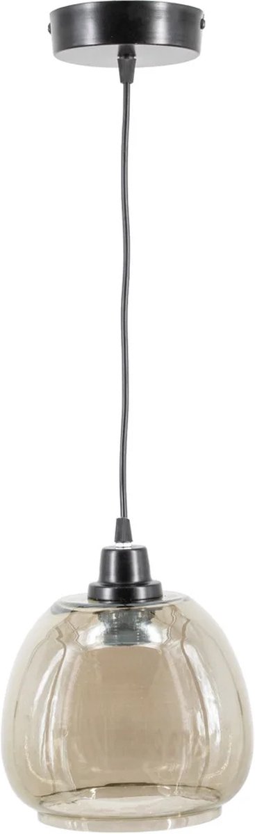 Hanglamp - Hanglamp Eetkamer - Hanglampen Woonkamer - Hanglamp Slaapkamer - Vintage - Glas - Zwart