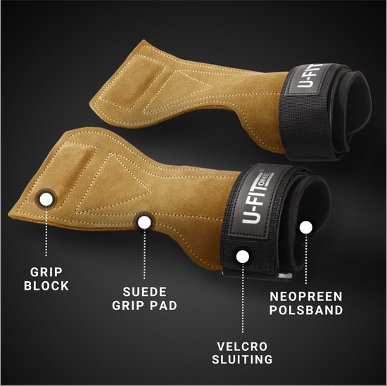 U Fit One Leer Lifting straps Deadlift straps Powerlifting Fitness Straps