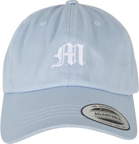 Mister Tee - Letter Lightblue Low Profile Cap M Verstelbare pet - Zwart