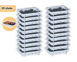 Wegwerp BBQ 20 stuks – Gebruiksklare Barbecue met 600g Houtskool – Instant Wegwerpbarbecue voor Camping, Park en Strand