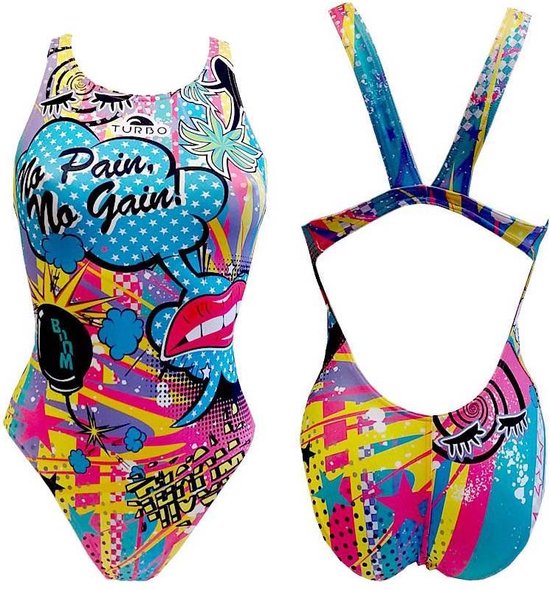 Turbo Crazy Comic Maillot de Bain Multicolore S Femme