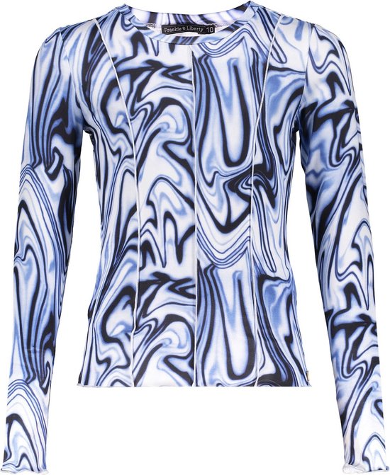 Meisjes top - Felicia - Berry / Lavendel blauw print