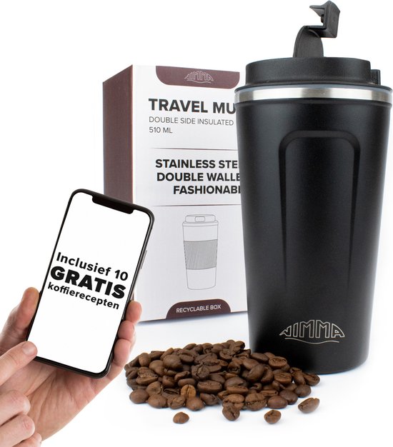 Nimma® Thermosbeker - 510 ml - Koffiemok / Koffiebeker To Go - Travel Mug -  Voor in de... | bol.com