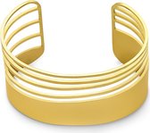 Twice As Nice Armband in goudkleurig edelstaal, bangle, 5 rijen  19 cm