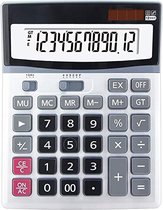 DW4Trading Calculatrice Large - Ecran 12 Chiffres - Calculatrice à Grandes Touches - XL - Double Alimentation Soleil et Batterie