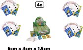 4x Mini speelkaarten set voetbal - 6cm x 4cm x 1.5cm - Speelkaart voetbal spel kaarten