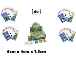 4x Mini speelkaarten set voetbal - 6cm x 4cm x 1.5cm - Speelkaart voetbal spel kaarten
