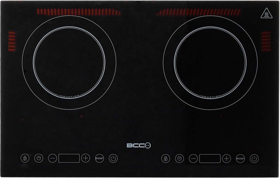 BCC inductie kookplaat vrijstaand - 2 pits - 3500W - Touch display -  Warmhoudplaat - Zwart | bol.com