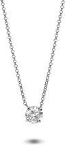 Twice As Nice halsketting in zilver, zirkonia van 8 mm Wit 40 cm+5 cm