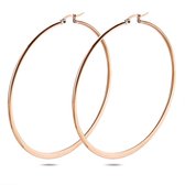 Twice As Nice Oorbellen in rosé edelstaal, oorring 7 cm