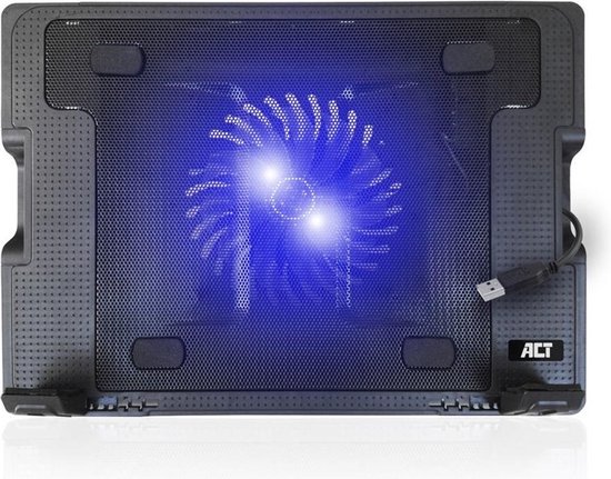 Support Refroidisseur Pour PC Portable Jusqu'à 17" - 2 Ventilos Silencieux, 4 Ports USB, Réglable En Hauteur