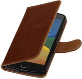 Wicked Narwal | Premium TPU PU Leder bookstyle / book case/ wallet case voor Motorola Moto G5 Bruin