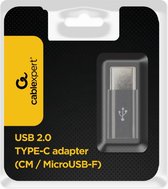 Cablexpert USB-C (m) - USB Micro B (v) adapter - USB2.0 - compact / zwart