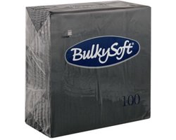 Servetten Bulkysoft Zwart 1/8 Vouw - Servet - Napkins - Napkin - Luxe Servetten - Restaurant - Lunch - Dinner - cellulose - Servetten 2-laags 40x40 cm 1/8 vouw - 100 stuks
