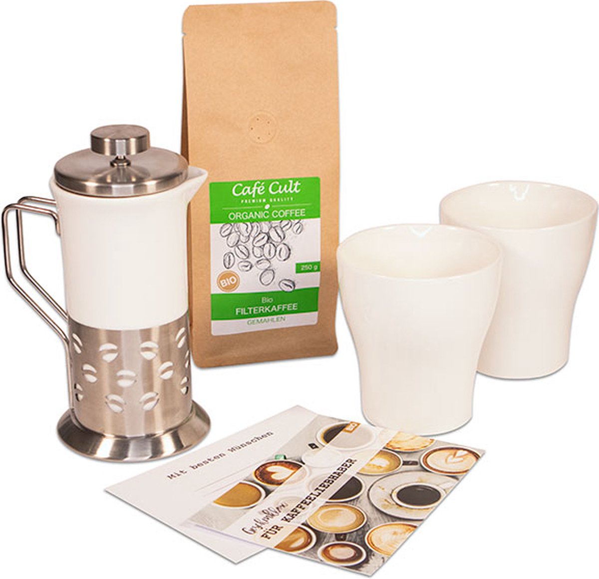Koffie Cadeau Set - Voor de Koffie Liefhebber - 3 Delig incl 250gram gemalen koffie