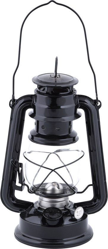 Olielamp/stormlantaarn zwart 11,7 x 15,7 x 24 cm - Camping / tuin lantaarn  voor lampenolie | bol.com