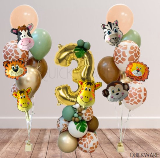 Decoration Anniversaire Garcon Deco Anniversaire Bannière Joyeux  Anniversaire Animaux Safari Jungle Ballons pour Garçon Anniversaire