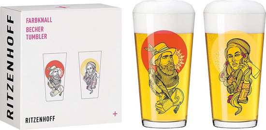 Ritzenhoff Bierglazen Set Kleur Pop Mok Set van 2 002
