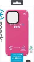 Speck hoesje geschikt voor Apple iPhone 14 Pro Max - Slank - Ultieme Bescherming - Luxe Soft-touch Afwerking - Valbescherming gecertificeerd tot 4 meter - Microban Antibacterieel - Presidio2 Pro lijn - Roze