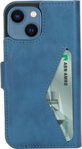 Mobiparts hoesje geschikt voor Apple iPhone 13 Mini - Wallet/Boekhoesje - Eco Leer - Magneet Sluiting - Opberg vakken - Blauw
