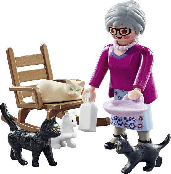 Playmobil® - Famille de chats avec femme et enfant - 71309 - Playmobil® La  vie à la ferme