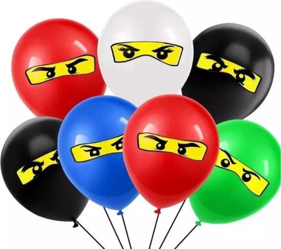 Ninja Ballonnen 10 Stuks - Kinderfeestje - Latex Ballonnen - Verjaardag Versiering - Ballonnen Set - Party - Feest Decoratie - Knoop Ballonnen - Themafeest Ninja