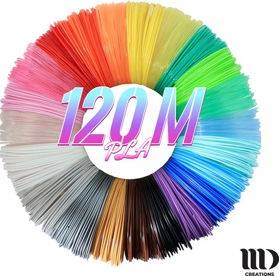 MD Creations - Stylo 3d - 12x100m - 12 couleurs - PLA 1.75mm