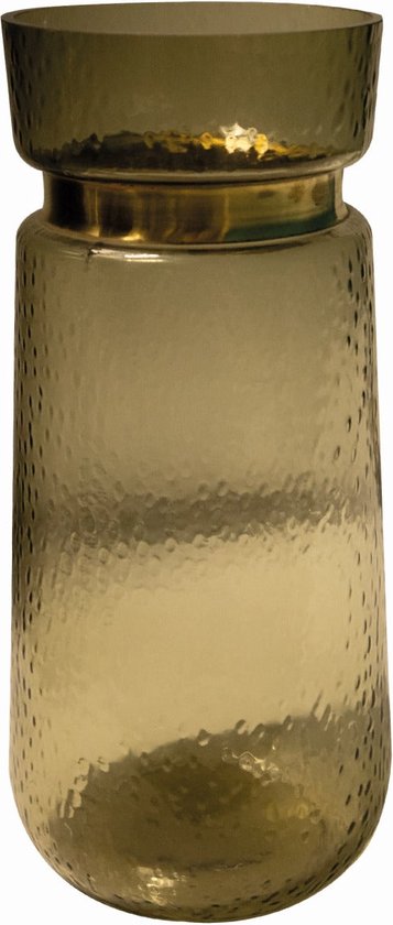 PTMD Quilio Vaas - 14 x 14 x 30 cm - Glas - Bruin
