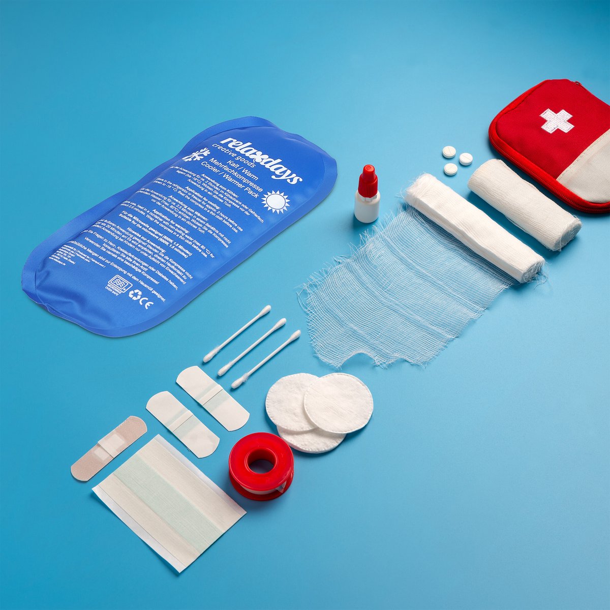 Lot De 4 Compresses Thermiques Gel Bleu - Chaud/froid - Coussins De Gel Relaxdays