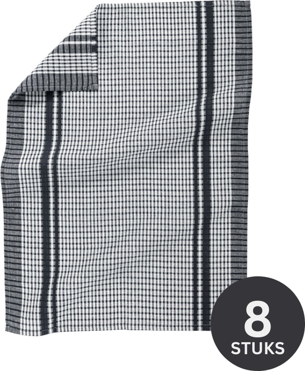 Keukenhanddoek WAFFLE 50x70cm - set/8 - zwart