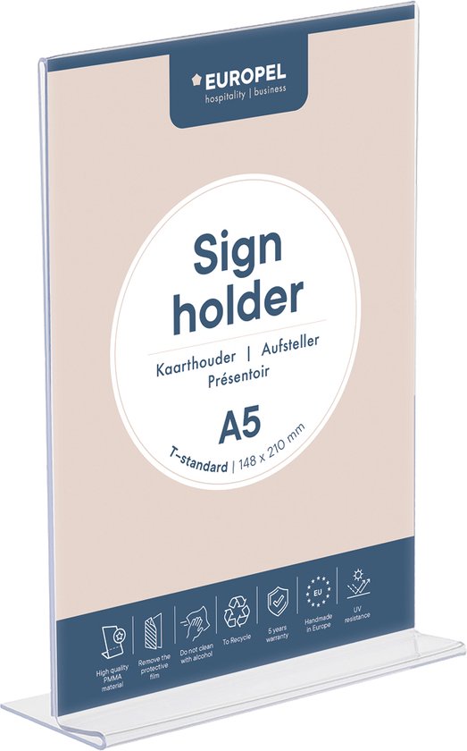 Porte-cartes T-standard OPUS 2 A5 acrylique