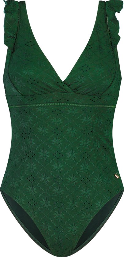 Beachlife Green Embroidery Dames Badpak - Maat 38 (Cupmaat D)