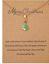 Akyol - Kerstboom ketting – collier – ketting met hanger - kerstketting -cadeau voor vriendin -kerst cadeau ketting – kettinkjes – 1 ketting - kerstboom -ketting – hanger