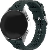 Strap-it Smartwatch bandje siliconen patroon 20mm - Geschikt voor Samsung Galaxy Watch 6 / 6 Classic / Watch 5 / 5 Pro / Watch 4 / 4 Classic / Watch 3 41mm / Watch 1 42mm / Watch Active 2 - Amazfit Bip / GTS - Polar Ignite / Unite - dennengroen