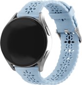 Strap-it Smartwatch bandje siliconen patroon 20mm - Geschikt voor Samsung Galaxy Watch 6 / 6 Classic / Watch 5 / 5 Pro / Watch 4 / 4 Classic / Watch 3 41mm / Watch 1 42mm / Watch Active 2 - Amazfit Bip / GTS - Polar Ignite / Unite - mist blauw