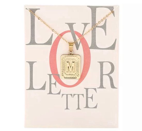 Akyol - liefdesketting letter M -Goudkleurig ketting - letter M ketting - letter ketting - vrienden - ketting - Geschenk - Cadeau – verjaardag - Liefde – Vriendschap – 25 cm