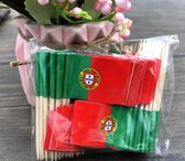 Akyol - 10 x cocktailprikkers Portugese vlag - cocktailprikkers vlag - party prikkers- Portugal prikker - pizza- verjaardag – Portugal - Prikkers–feestprikkers – feest