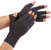 Reuma Compressie Vingerloze Handschoenen Artritis Gloves Donkergrijs - Set van 2