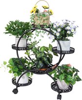 Plantenrek - Wandrek - Voor Planten - Ladder Kast - 6 Laags - Plantenrek - Zwart - Binnen/buiten